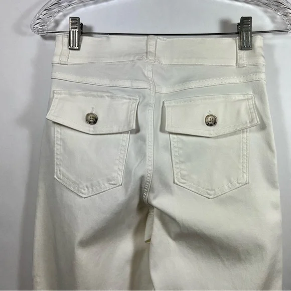 Spanx women’s Stretch Twill Wide Leg Pants size S cropped white - Picture 6 of 10